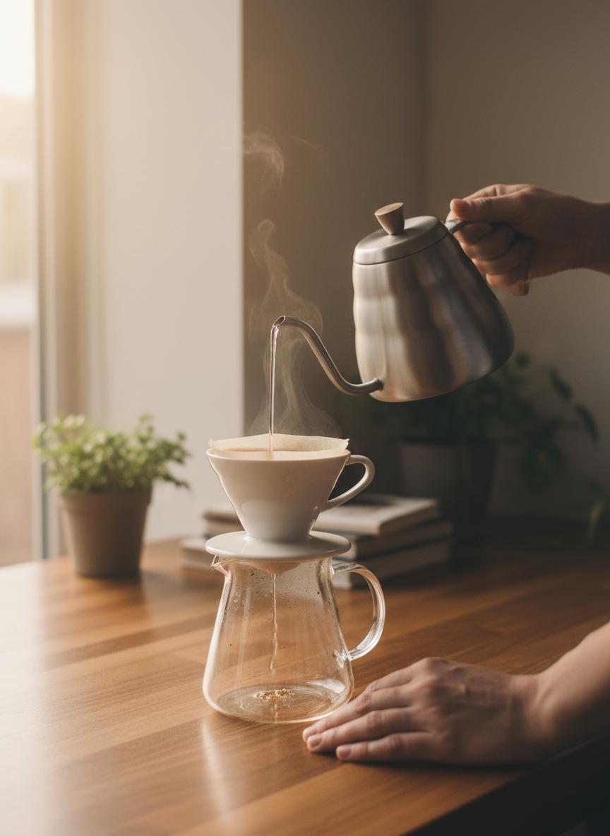 Pour-over coffee brewing